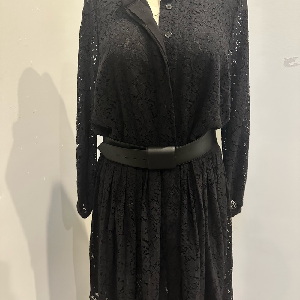 Black Long Sleeve Lace Lined Dress